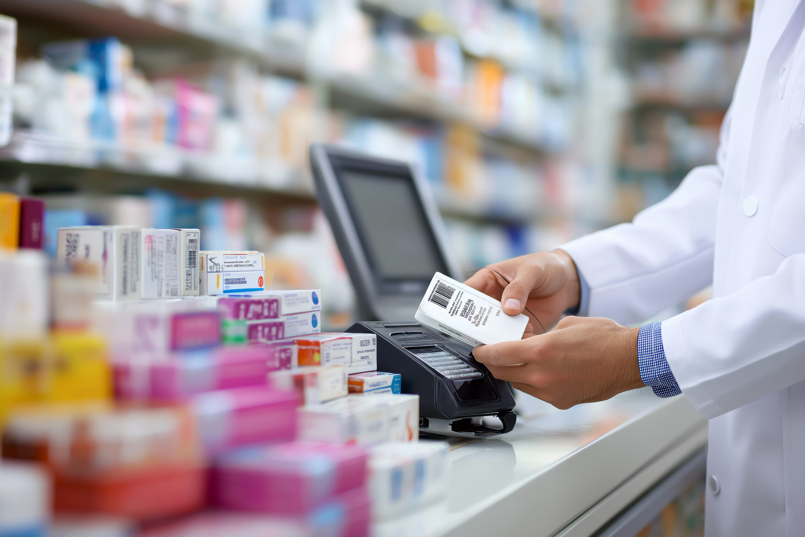 Pharmaceutical drug labeling and barcode used for FDA National Drug Code (NDC) identification and pharmaceutical supply chain compliance